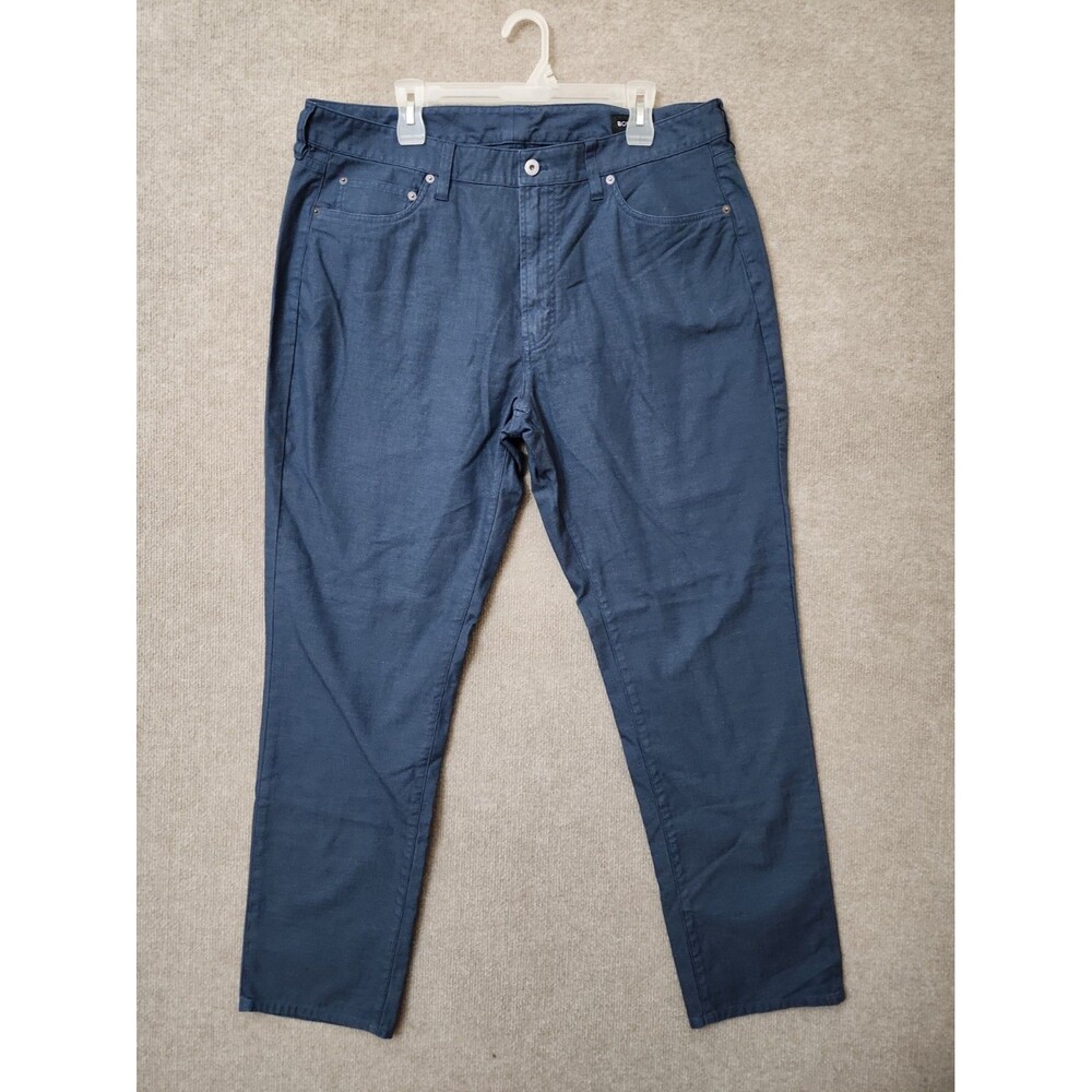 Bonobos Athletic Fit Chino Pants Mens 38x32 Blue Herringbone